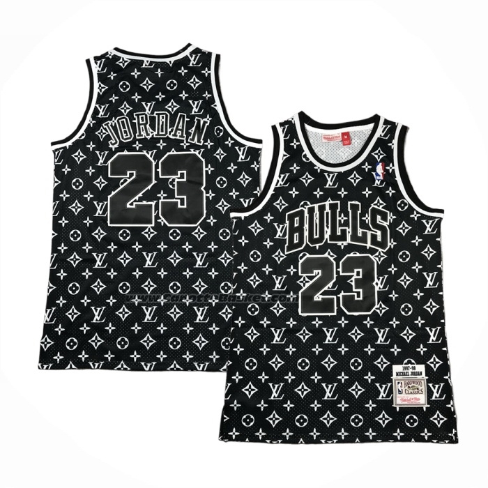 Maglia Chicago Bulls x Lv Michael Jordan #23 Mitchell & Ness 1997-98 Nero